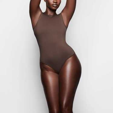 SKIMS Jelly Sheer Long Sleeve Scoop Neck Bodysuit Sienna Women's XL