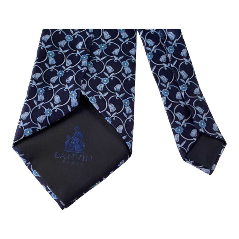 Lanvin LANVIN PARIS Blue Flower Print Silk Tie 58… - image 7