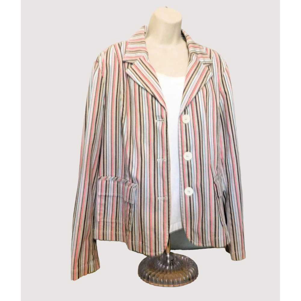 Other Cato Striped Jacket XL Brown Pink Blue Mult… - image 1