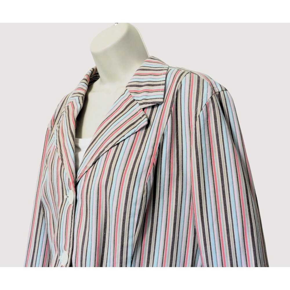 Other Cato Striped Jacket XL Brown Pink Blue Mult… - image 3