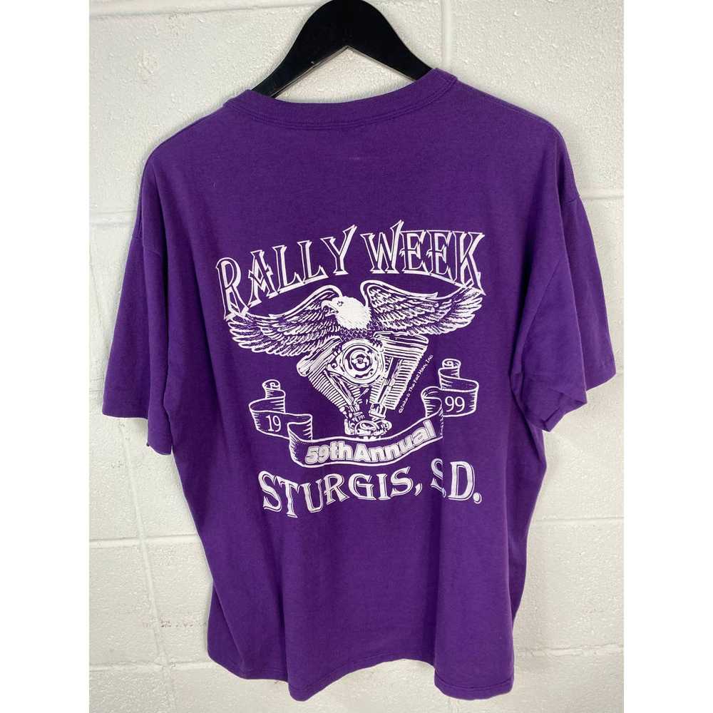 Russell Athletic VTG 1999 Sturgis Rally Purple Te… - image 5