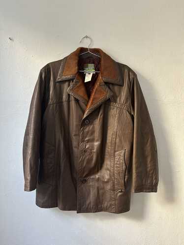 Diesel Diesel vintage brown leather jacket with co