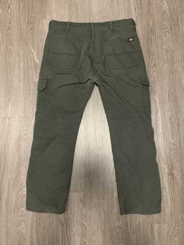 Dickies Carpenter Pants 42x32 Canvas Olive Green Distressed Work