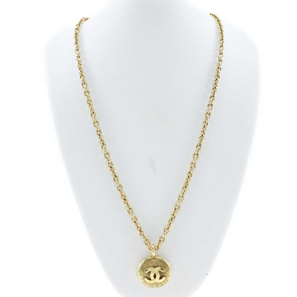 Chanel CHANEL COCO Mark Necklace Vintage Gold Pla… - image 2