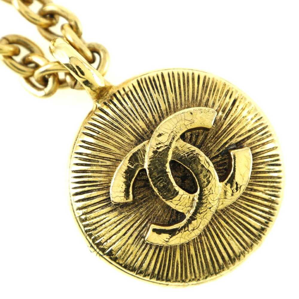 Chanel CHANEL COCO Mark Necklace Vintage Gold Pla… - image 6