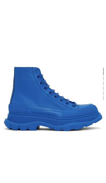 Alexander McQueen Blue Tread Slick High Sneakers