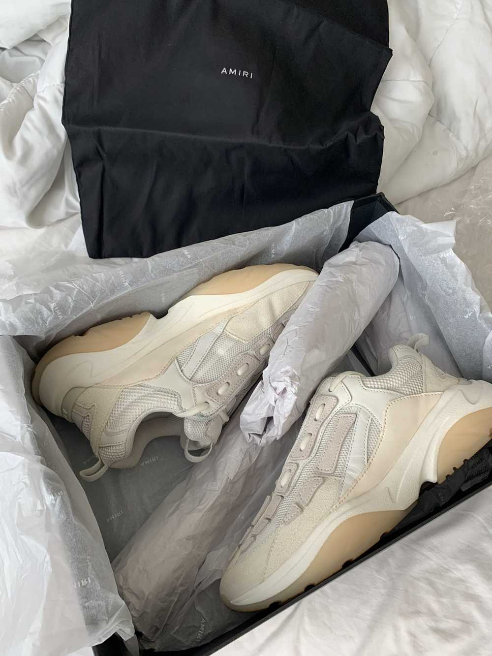Amiri Amiri Bone Runner Sneakers Mixed White Size… - image 8