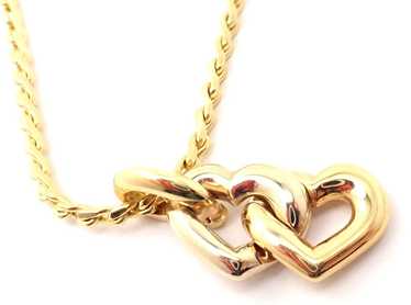 Cartier 18k Yellow White Gold Double Heart Pendan… - image 1