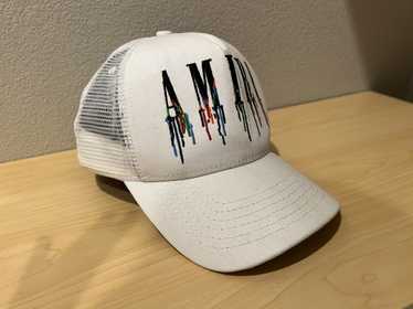 Amiri White MA Logo Paint Drip Trucker Hat – Savonches