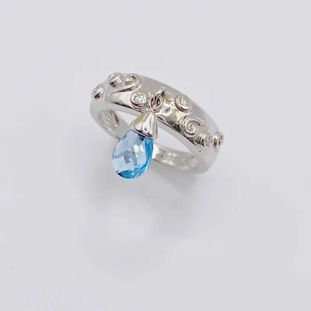 Sonia B Designer Diamond and Blue Topaz Charm Rin… - image 5