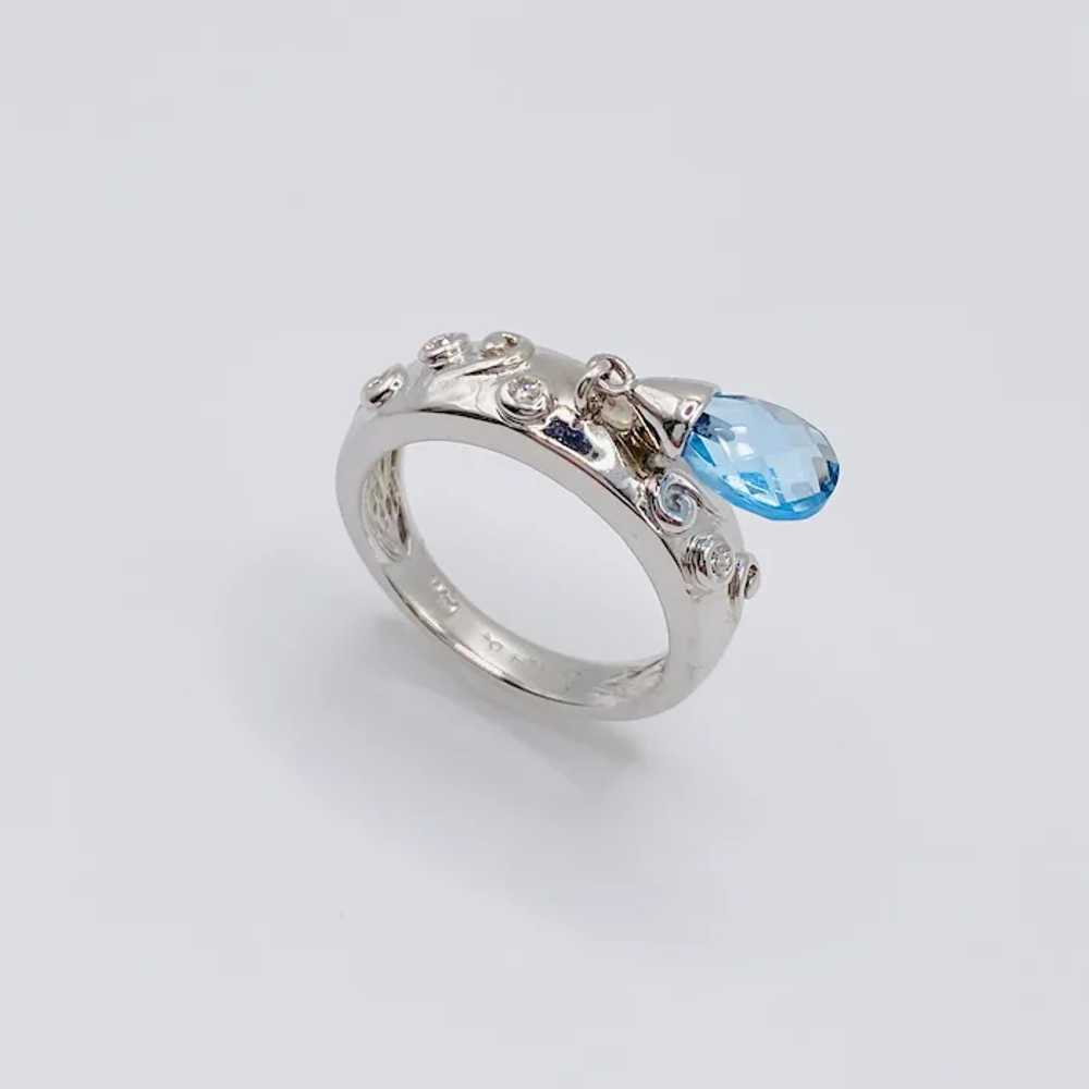 Sonia B Designer Diamond and Blue Topaz Charm Rin… - image 6