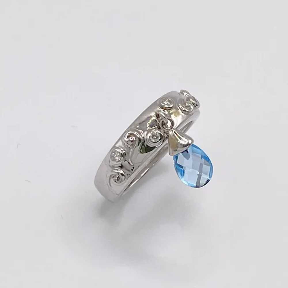 Sonia B Designer Diamond and Blue Topaz Charm Rin… - image 7