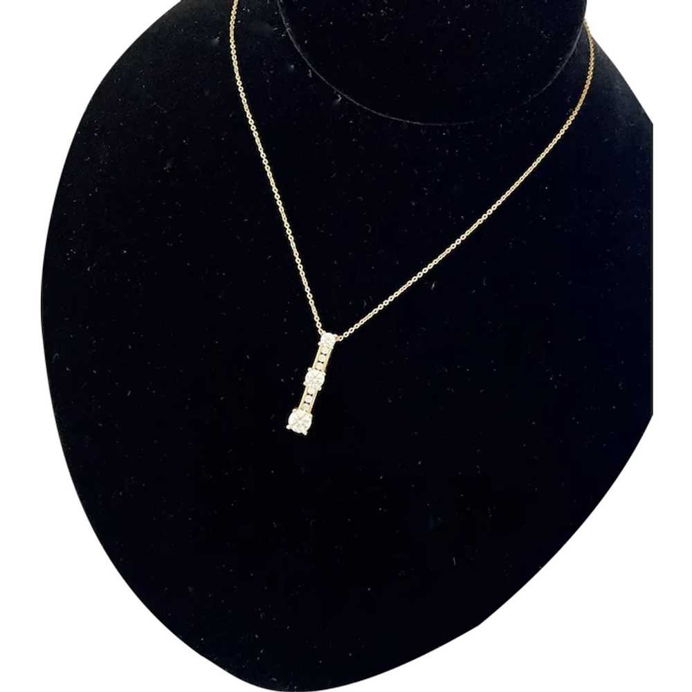 14 K Pendant, CZ, 14 K Chain - image 1