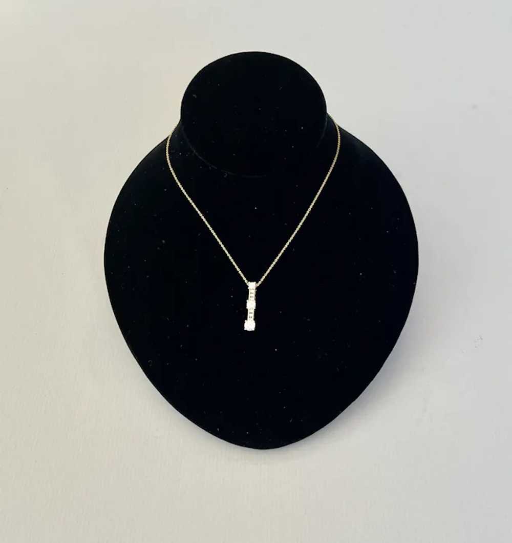 14 K Pendant, CZ, 14 K Chain - image 3