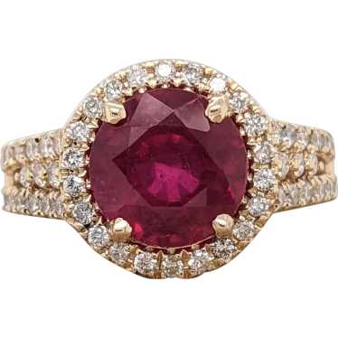 Gorgeous Red Ruby Ring with a Split Shank and Natu