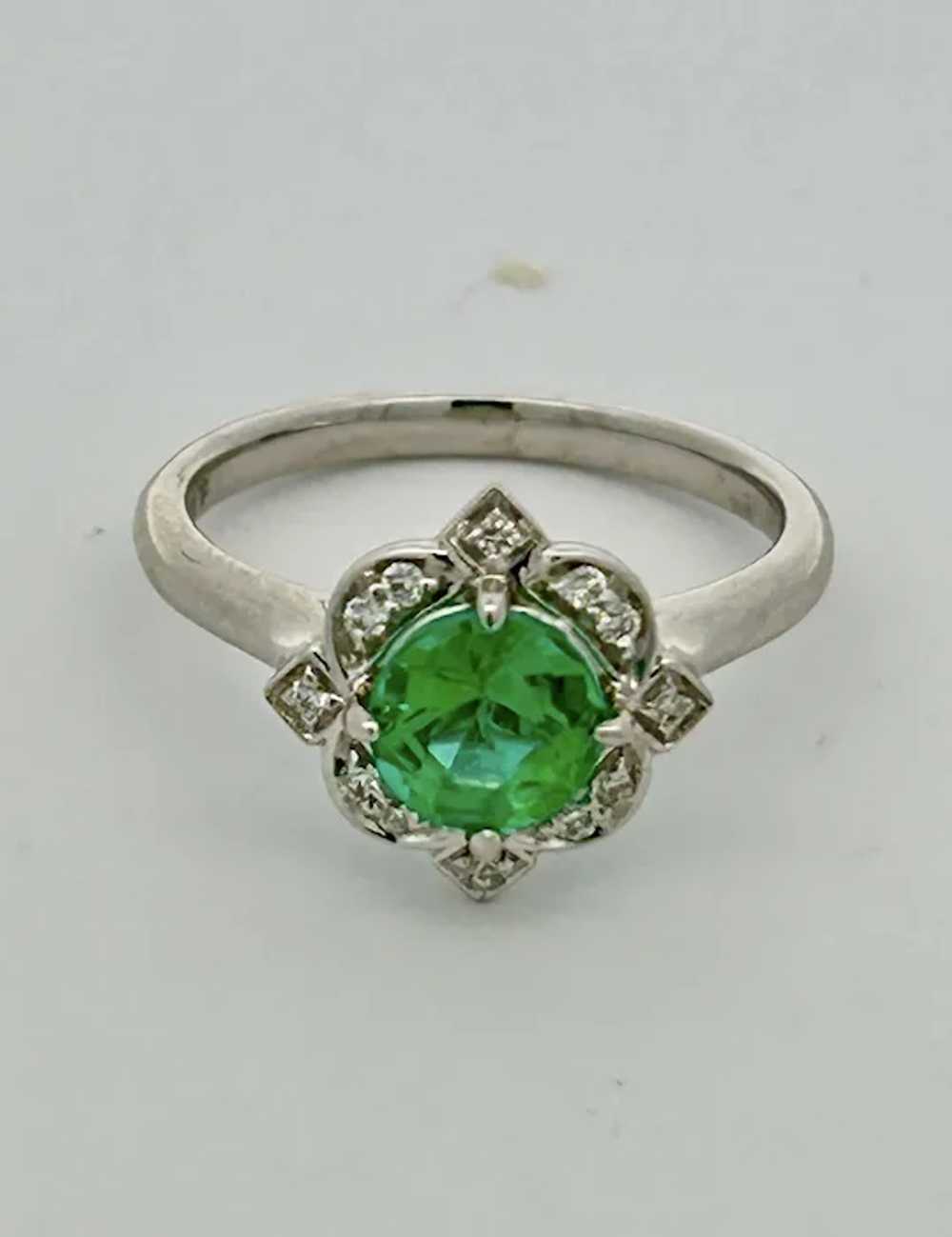 Vintage Estate Natural Brazilian Emerald & Diamon… - image 6