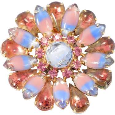 Beautiful Pink And Purple Costume Brooch Pin