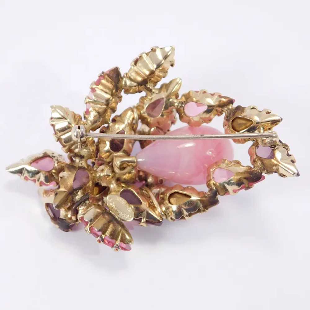 Stunning Schreiner Brooch Shades Of Pink Signed - image 5