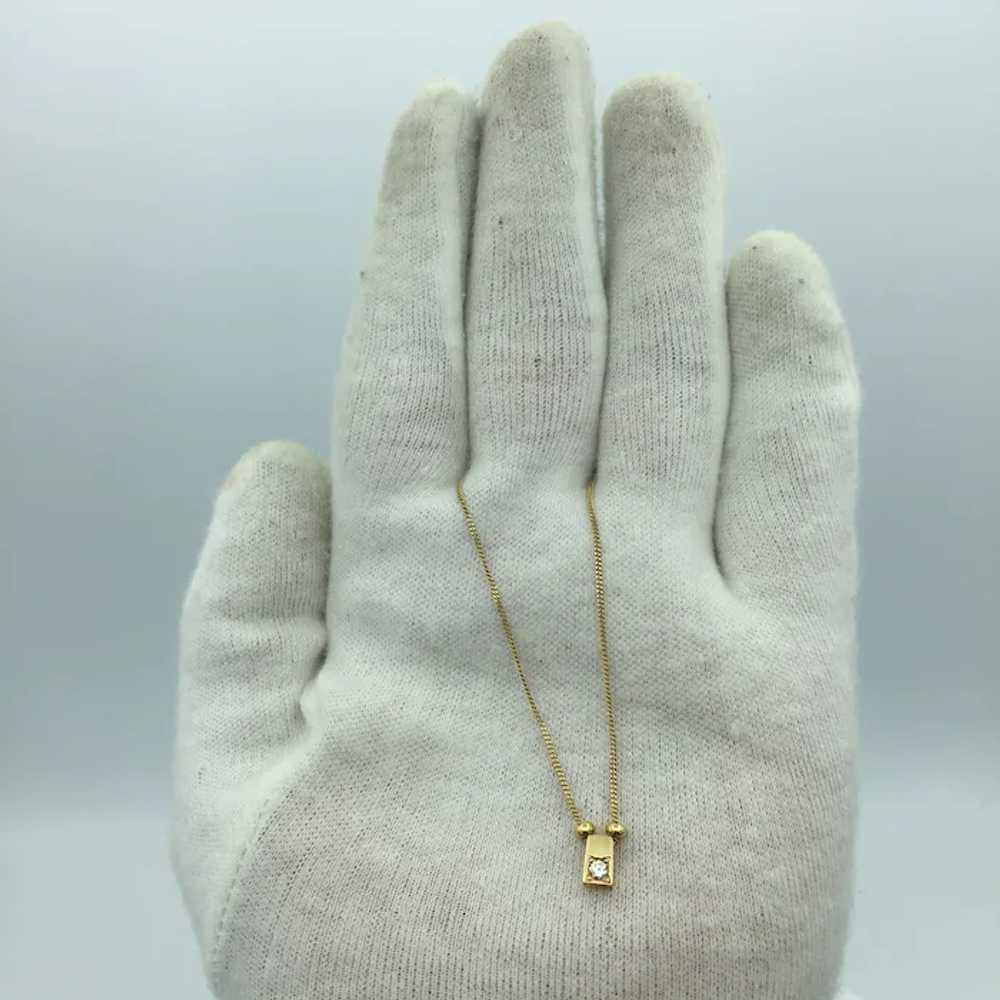14KY 0.08ctw Diamond Pendant with 16'' Necklace - image 2