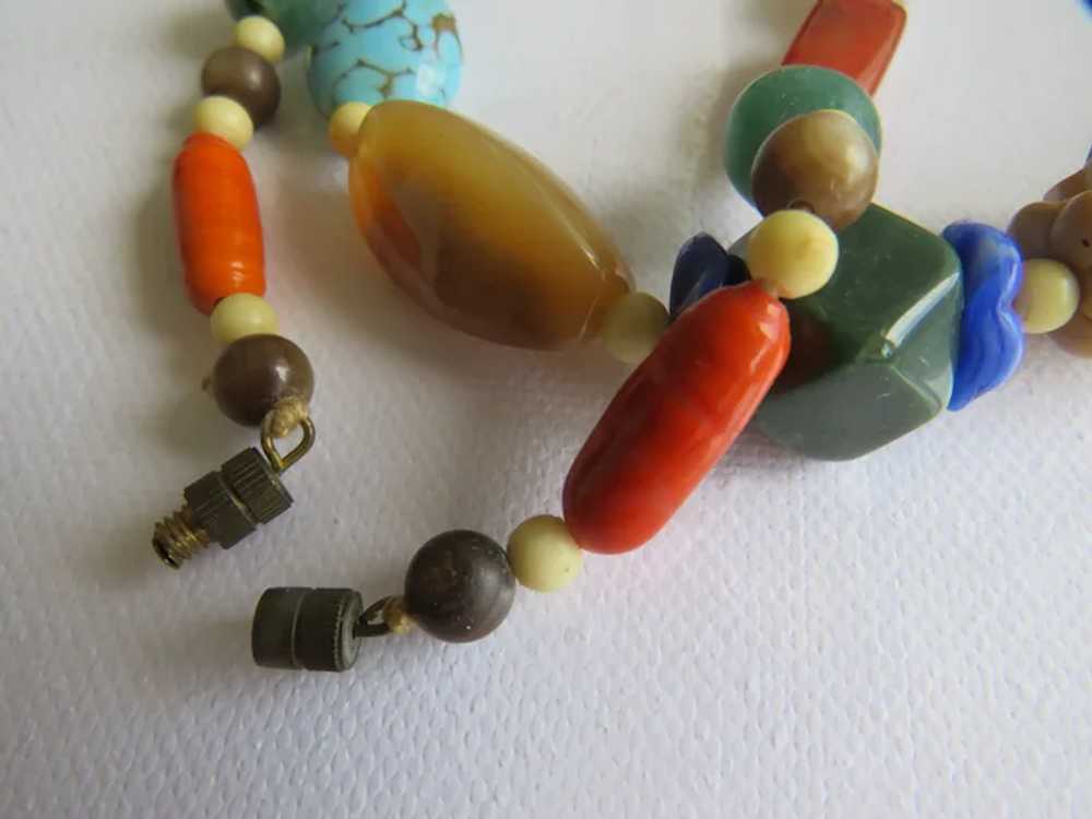 Vintage Semi precious bead necklace, ca. 1940 - image 6