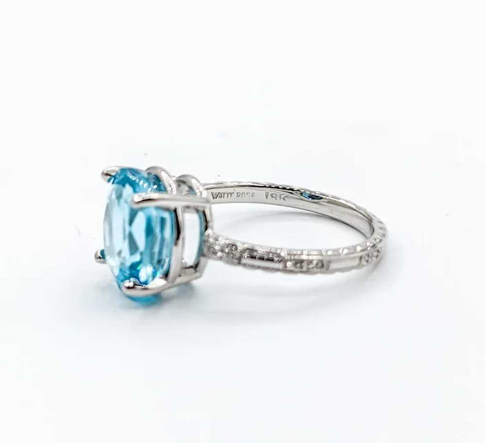 Vintage 6.3ct Blue Zircon Ring in White Gold - image 3