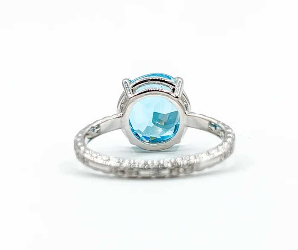 Vintage 6.3ct Blue Zircon Ring in White Gold - image 6