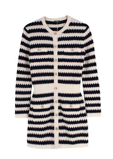 Chanel White Cashmere Open Front Overcoat M Chanel