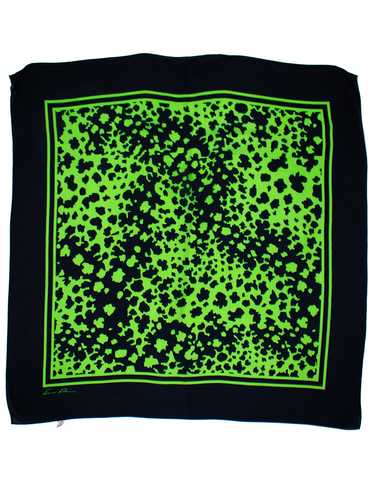 Anne Klein green + black silk scarf - image 1