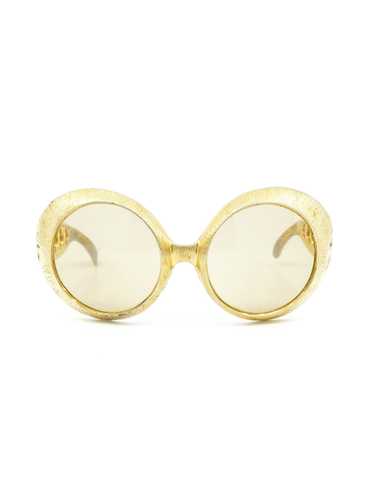 Christian Dior Oversized Gold Metallic Sunglasses - image 1