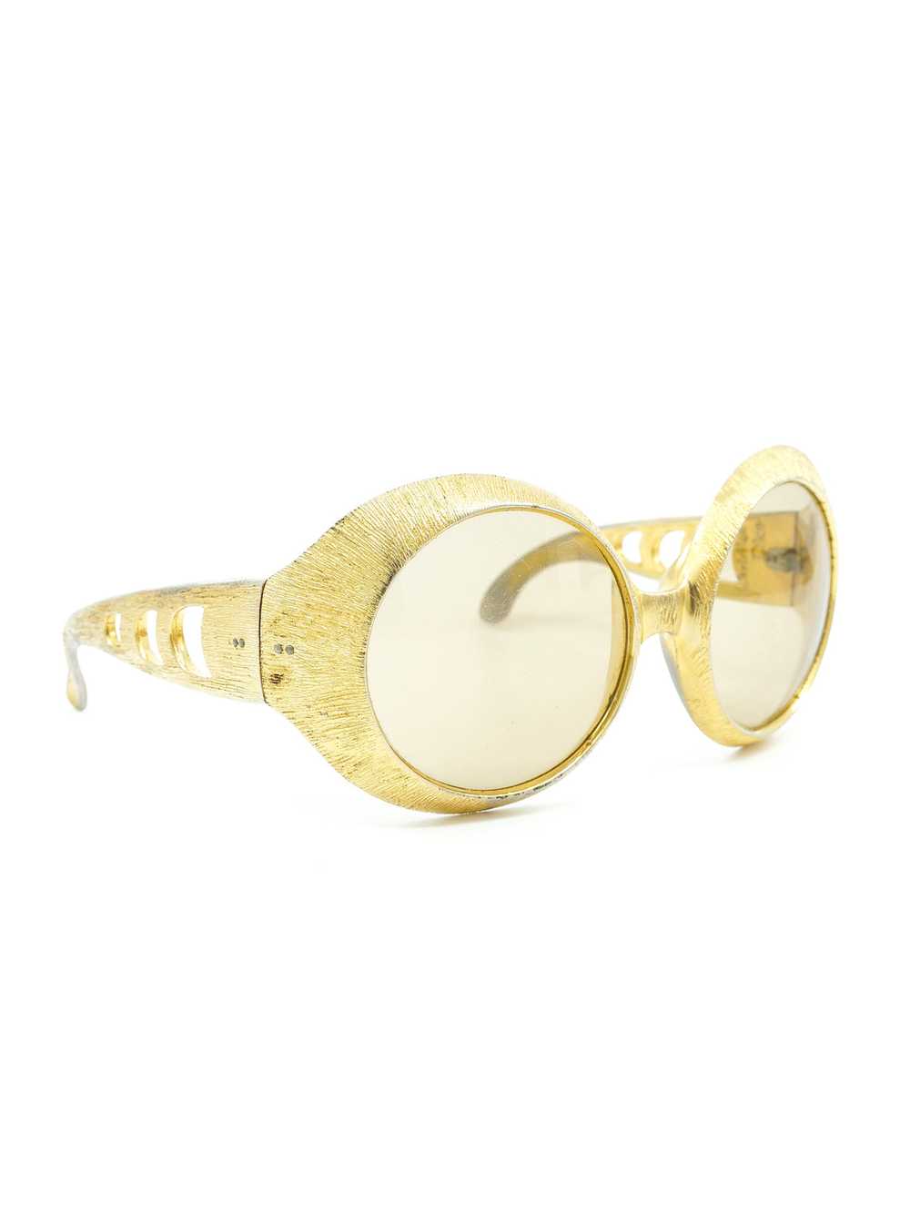Christian Dior Oversized Gold Metallic Sunglasses - image 2
