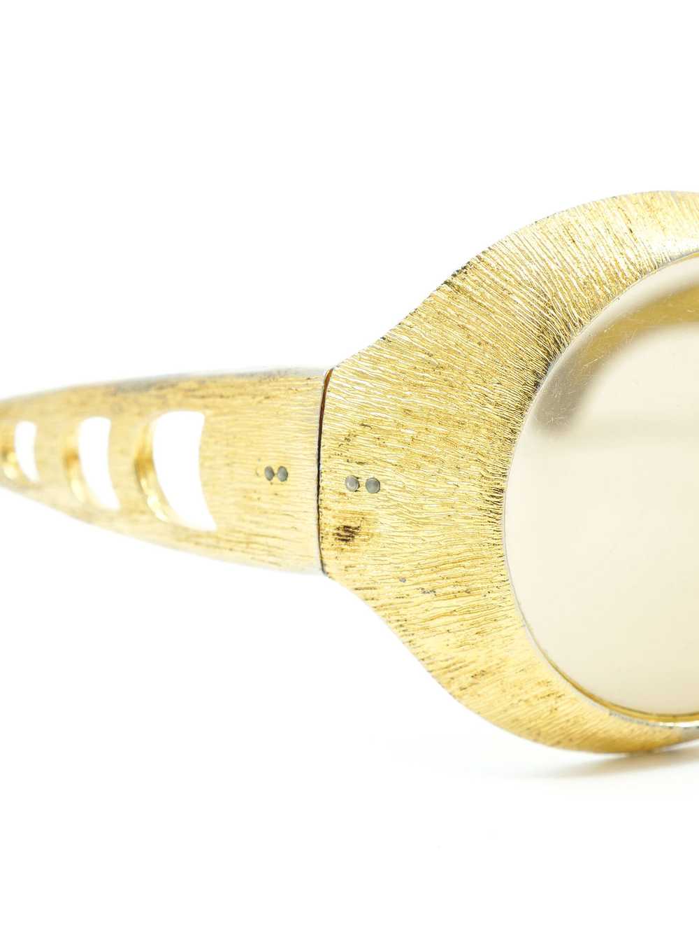 Christian Dior Oversized Gold Metallic Sunglasses - image 3