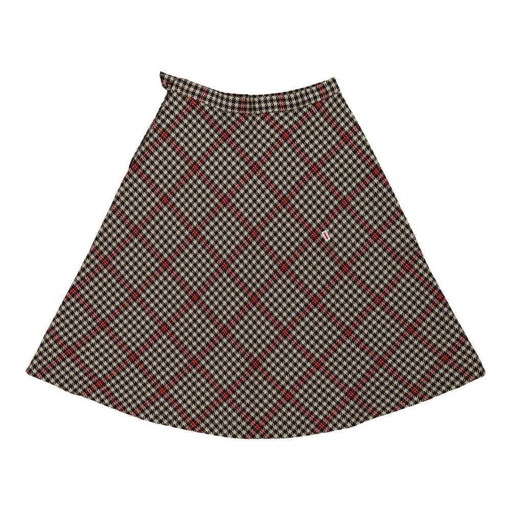 Unbranded Checked Skirt - 29W UK 10 Brown Wool Bl… - image 2