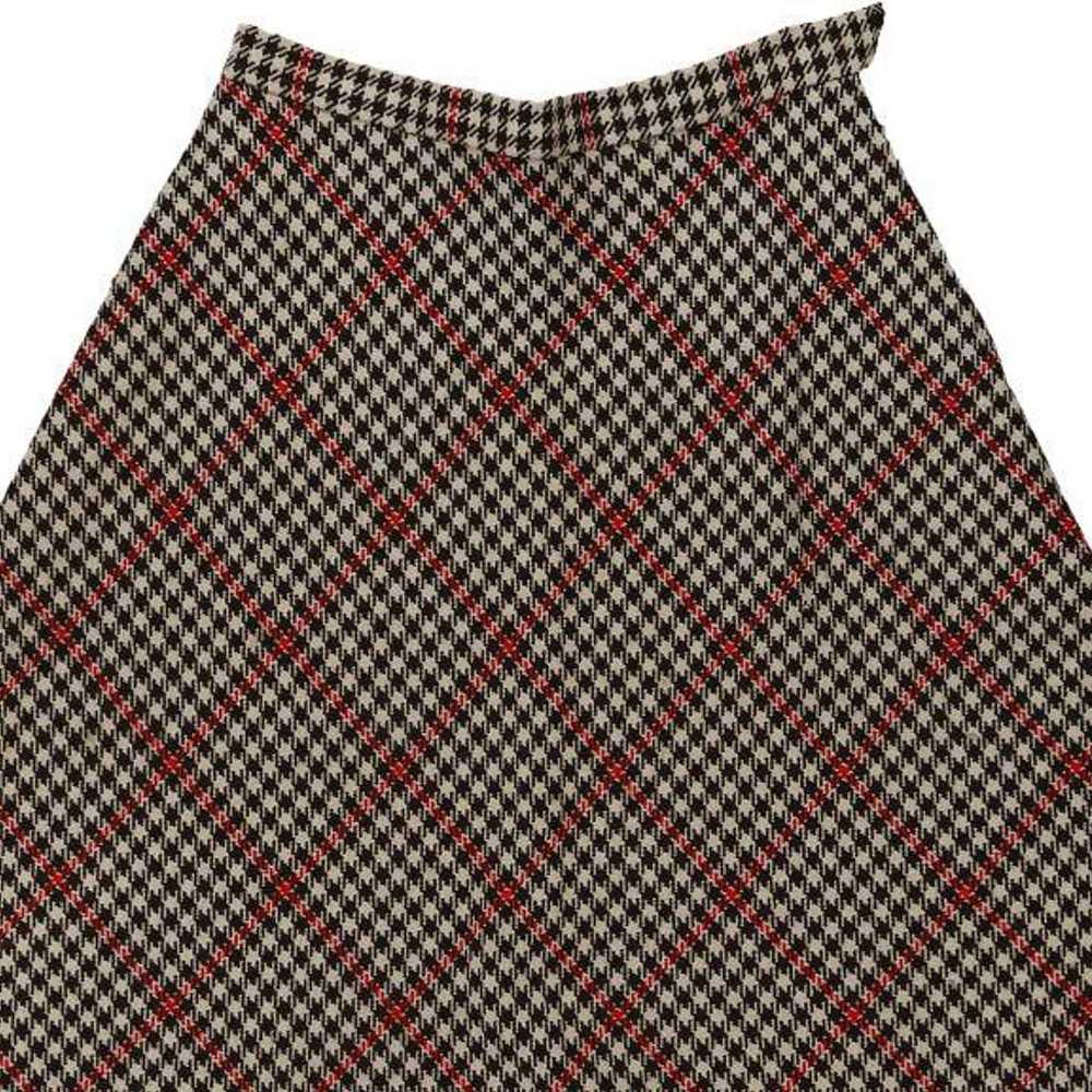 Unbranded Checked Skirt - 29W UK 10 Brown Wool Bl… - image 3