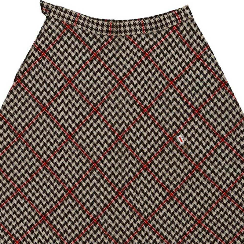Unbranded Checked Skirt - 29W UK 10 Brown Wool Bl… - image 5