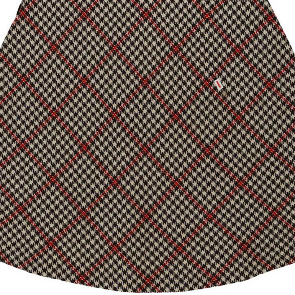 Unbranded Checked Skirt - 29W UK 10 Brown Wool Bl… - image 6