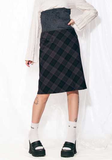 Vintage Skirt Y2K Preppy Midi in Purple Plaid - image 1