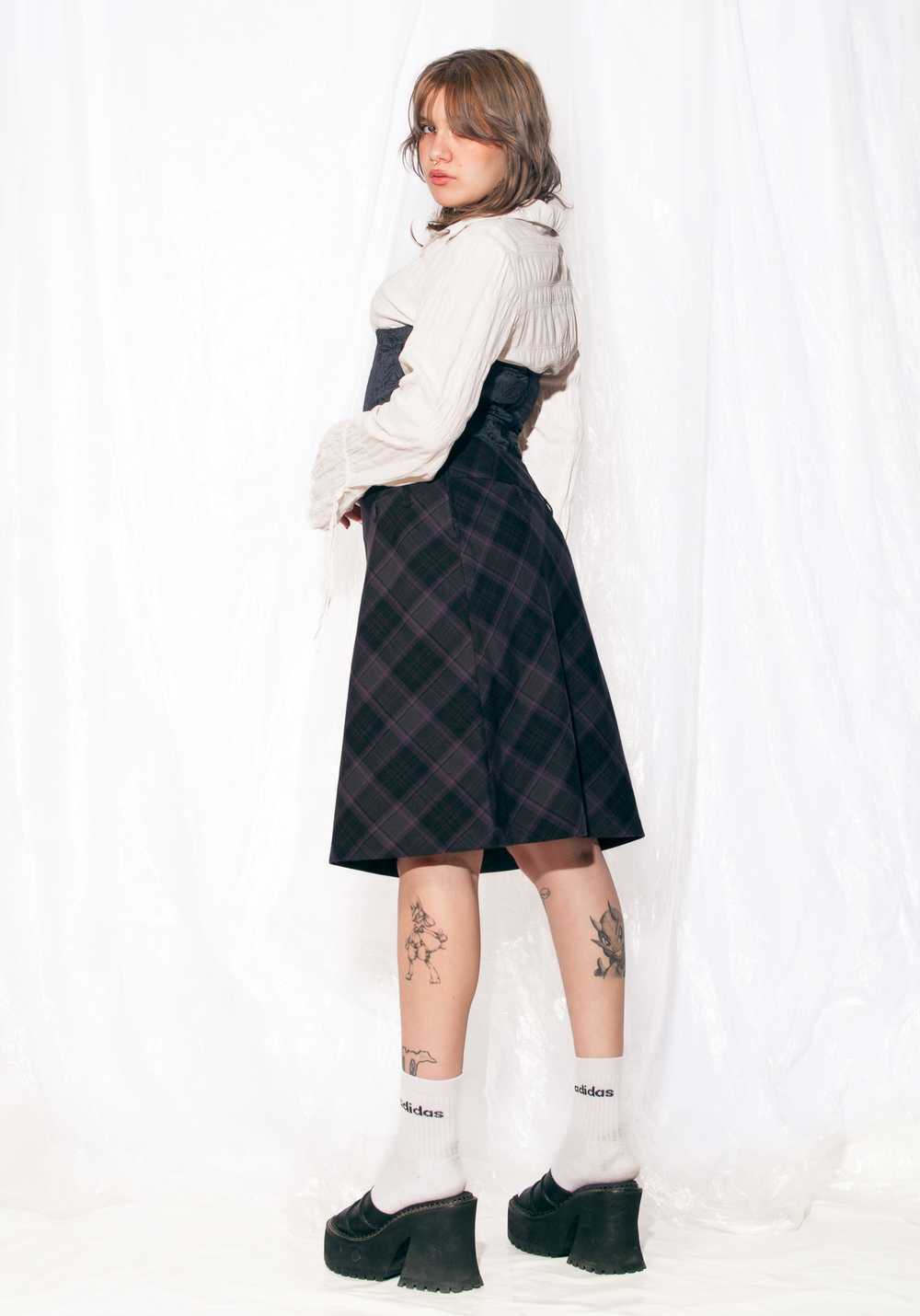 Vintage Skirt Y2K Preppy Midi in Purple Plaid - image 2