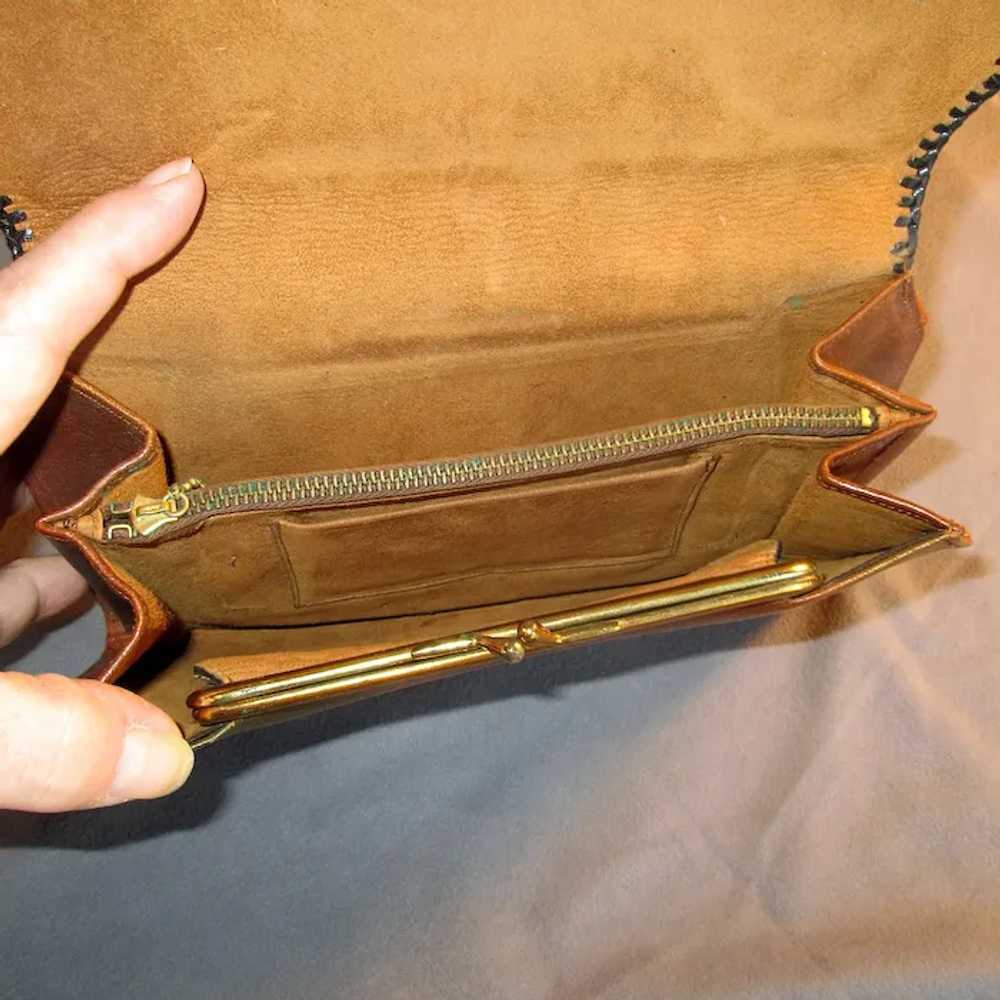 Tooled Leather Clutch with Arts & Crafts Design - image 6