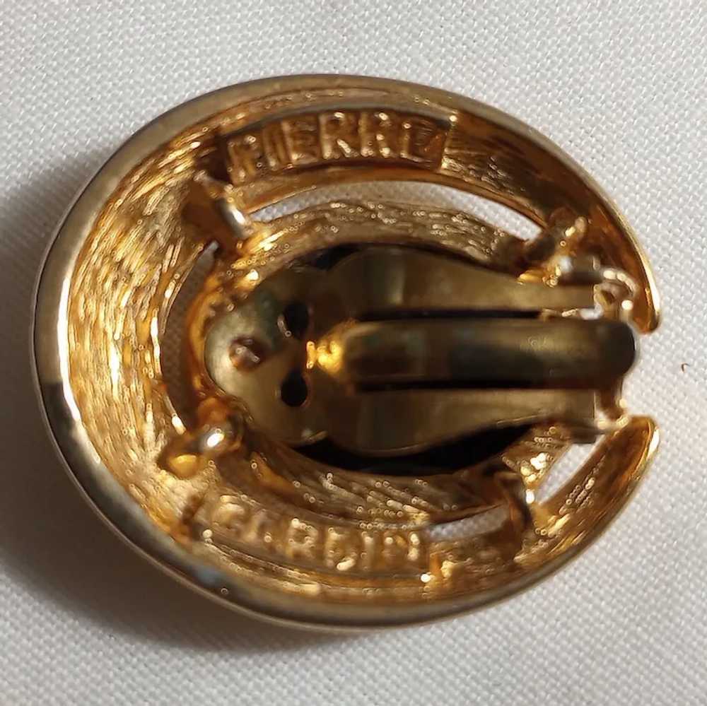 Pierre Cardin Modernist clip earrings gold tone b… - image 4