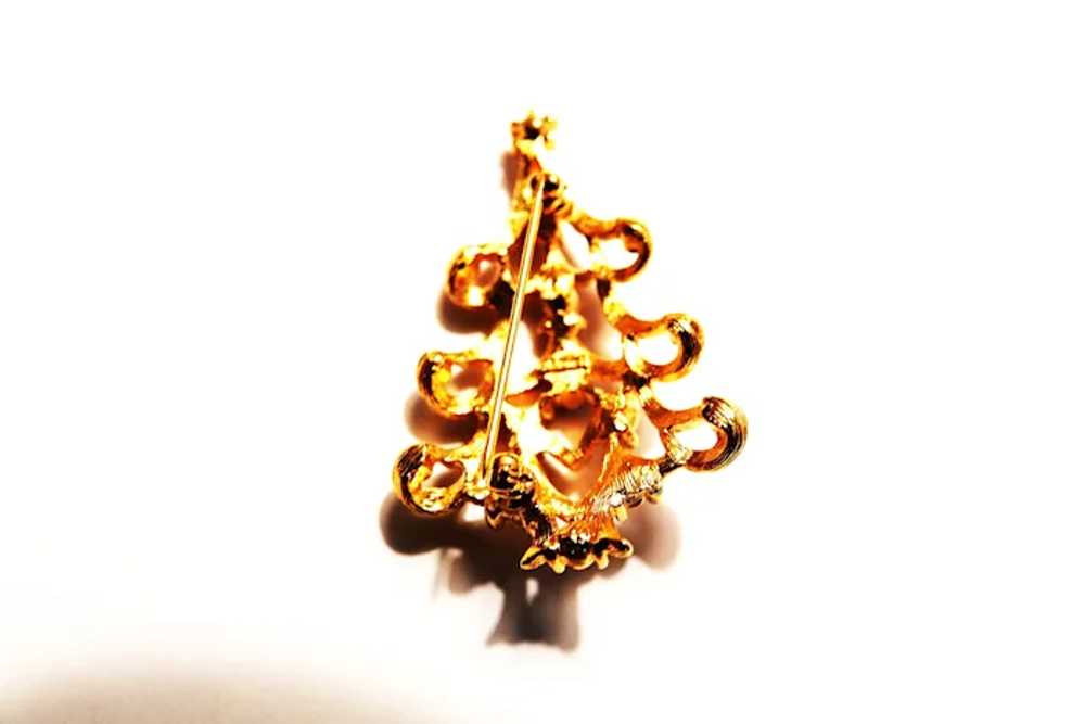 "MONET" Signed CHRISTMAS TREE Pin Brooch - Star A… - image 2
