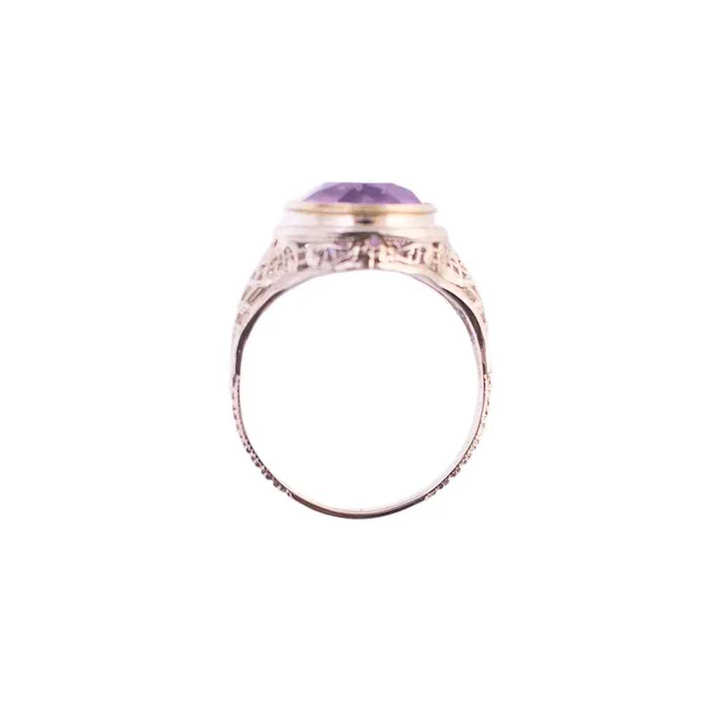 14K Gold Amethyst Filigree Ring - image 3