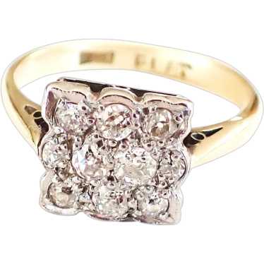 Edwardian Diamond Panel Ring, 18ct Gold & Platinum - image 1