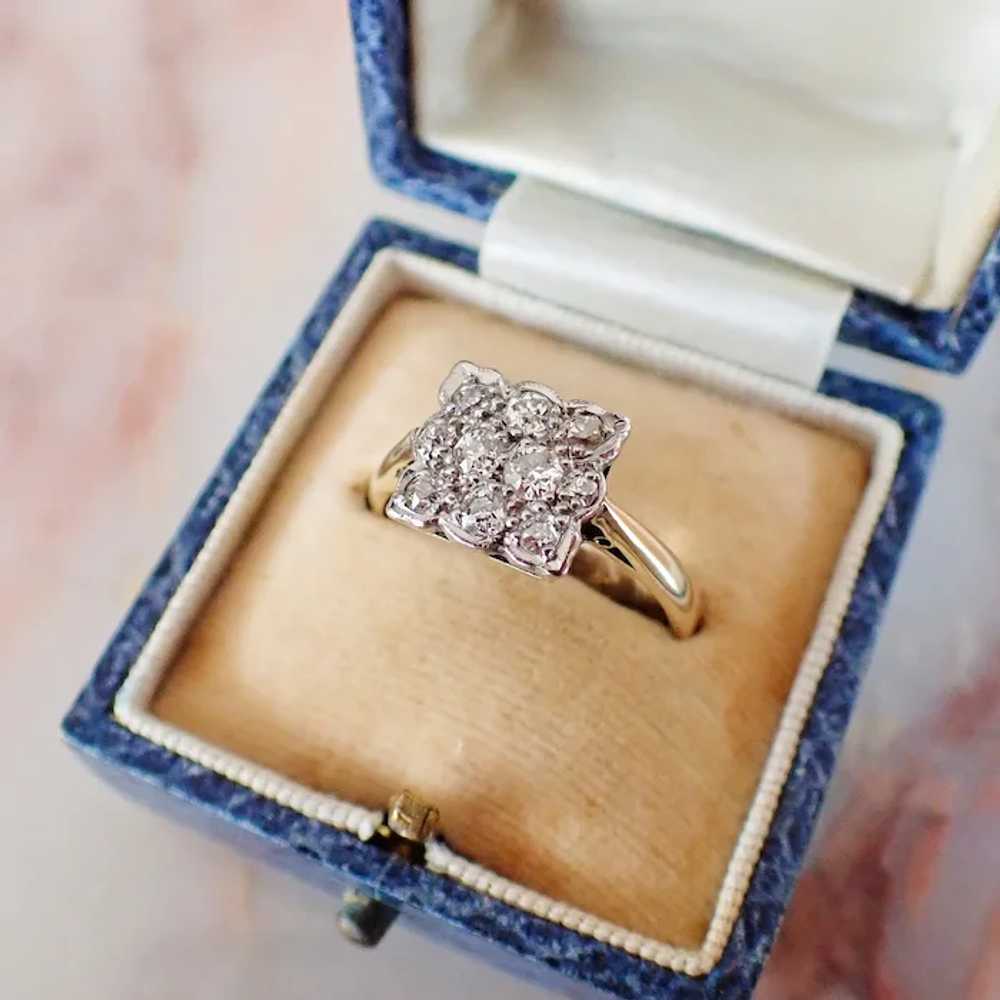 Edwardian Diamond Panel Ring, 18ct Gold & Platinum - image 2