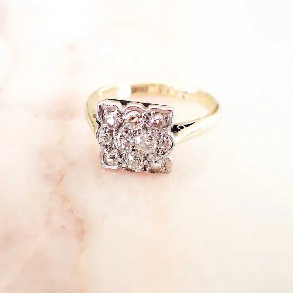 Edwardian Diamond Panel Ring, 18ct Gold & Platinum - image 4
