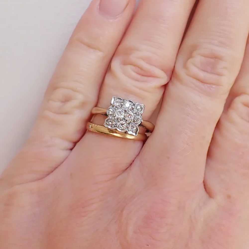 Edwardian Diamond Panel Ring, 18ct Gold & Platinum - image 6