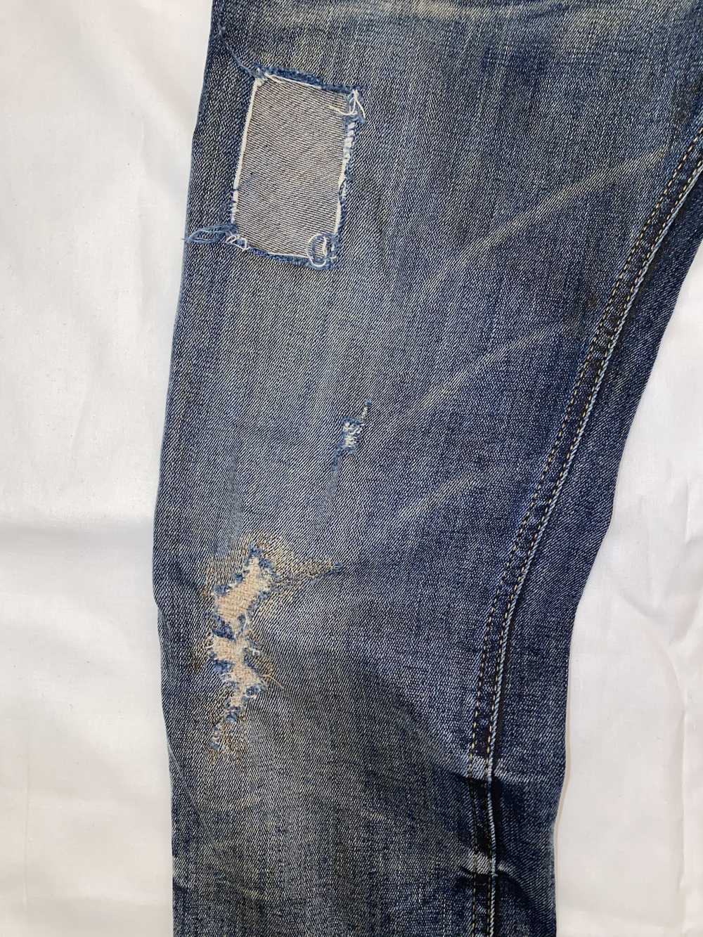 Diesel Blue Faded & Patched Sleenker Jeans - image 3