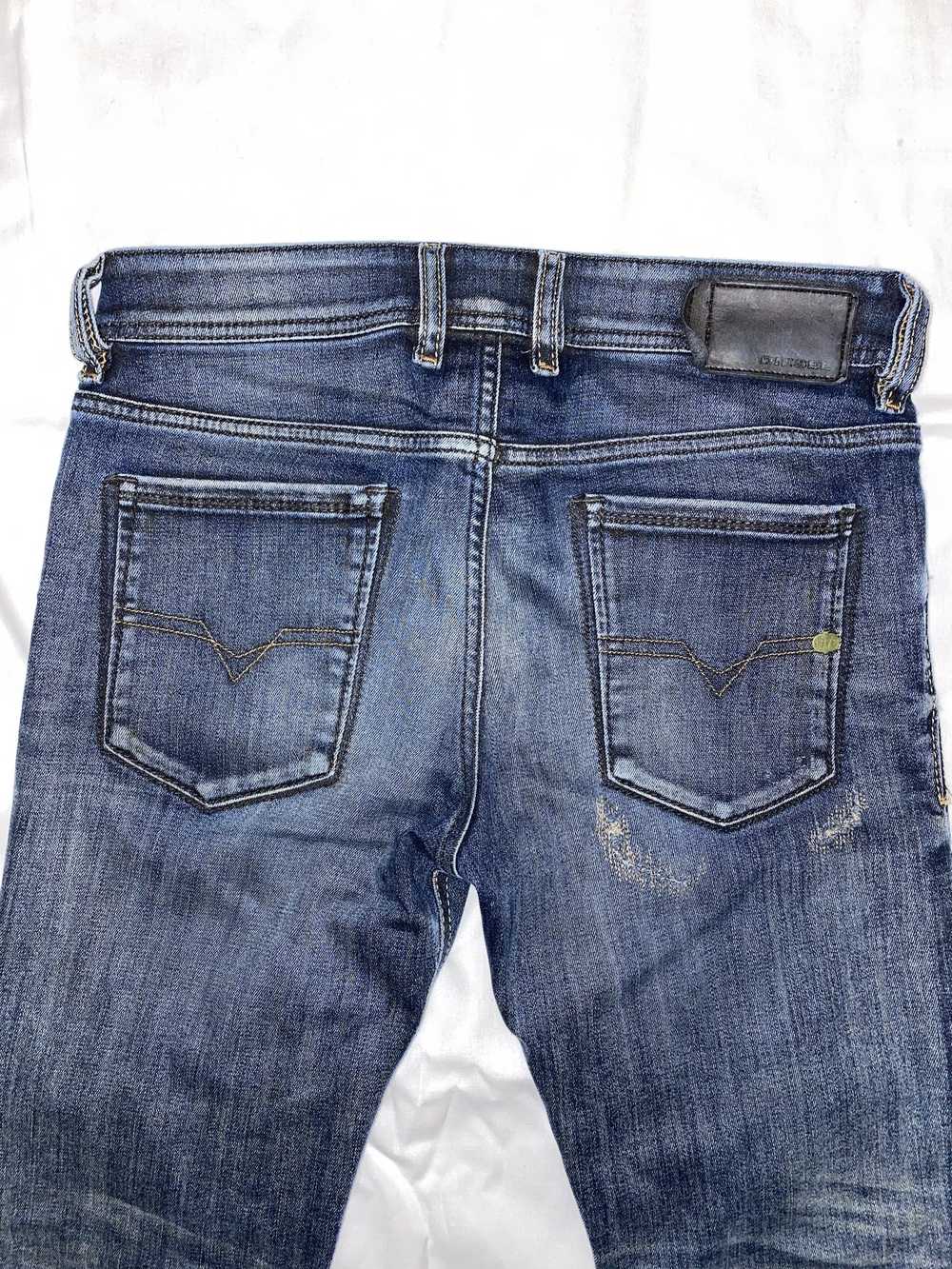 Diesel Blue Faded & Patched Sleenker Jeans - image 4