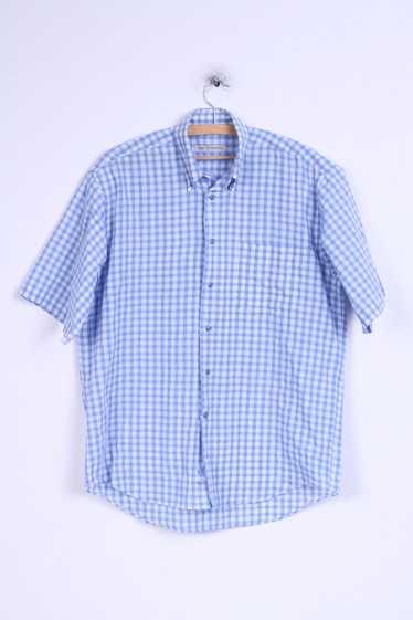 Le Frog Le Frog Mens M Casual Shirt Blue Checkered