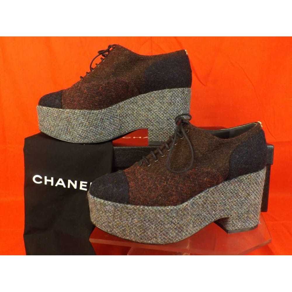 Chanel Tweed lace ups - image 9