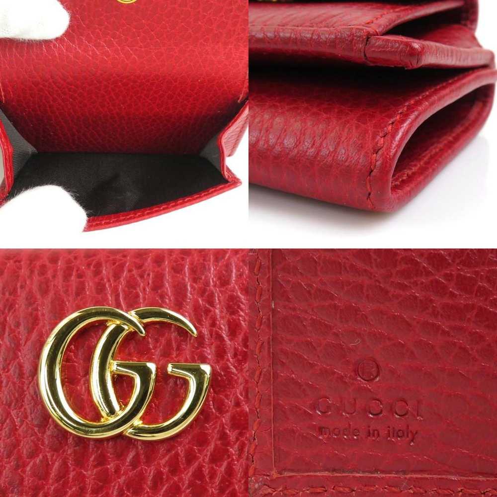 Gucci GUCCI Trifold Wallet GG Marmont Leather Red… - image 4